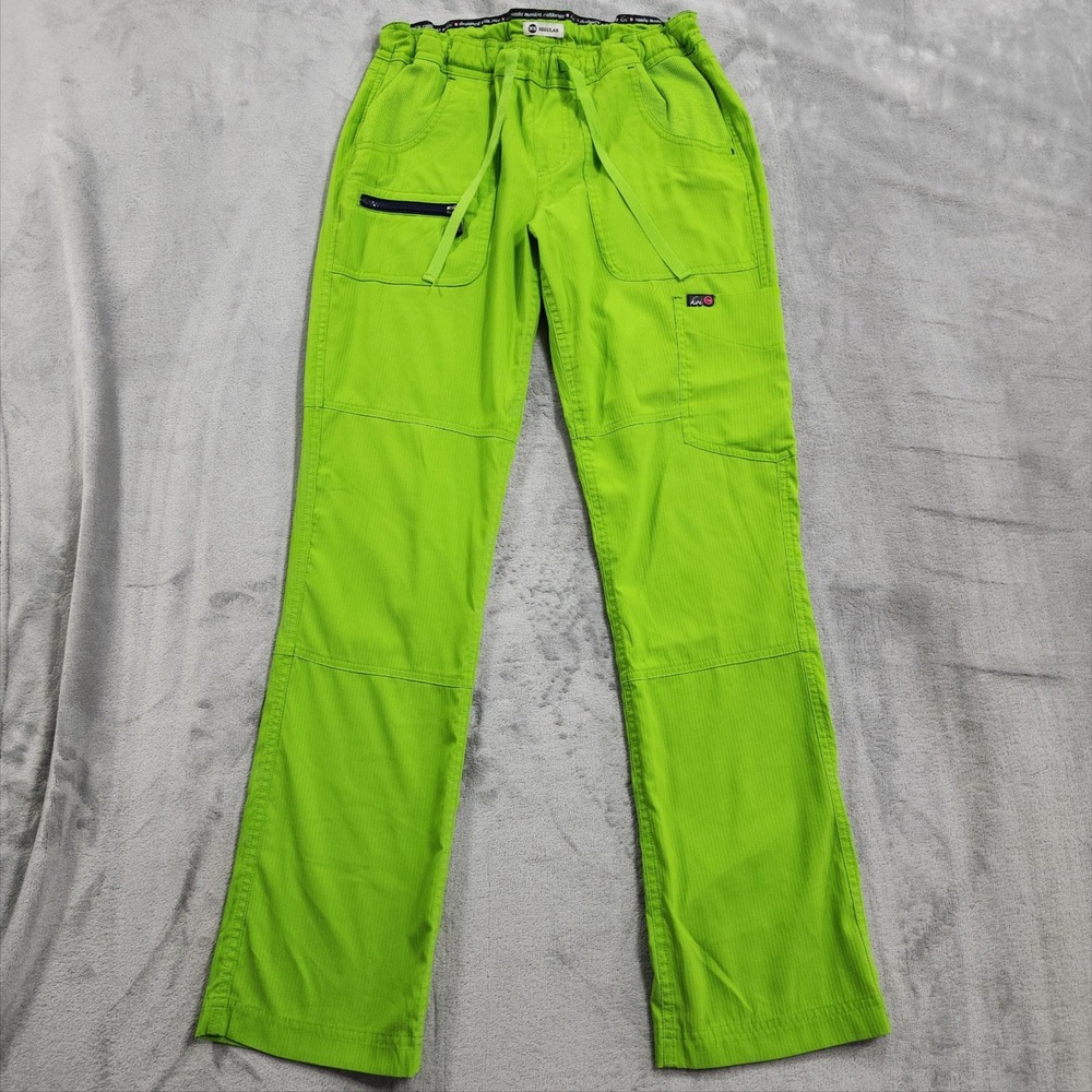 Koi Lite Pants Womens XS Green Cargo Slim Fit Drawstring Scrub Workwear Stretch